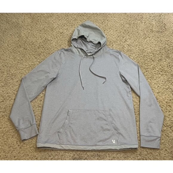 Vuori Men Grey Sunday Element Performance Hoodie Size Medium M EUC Stretch - Picture 1 of 5